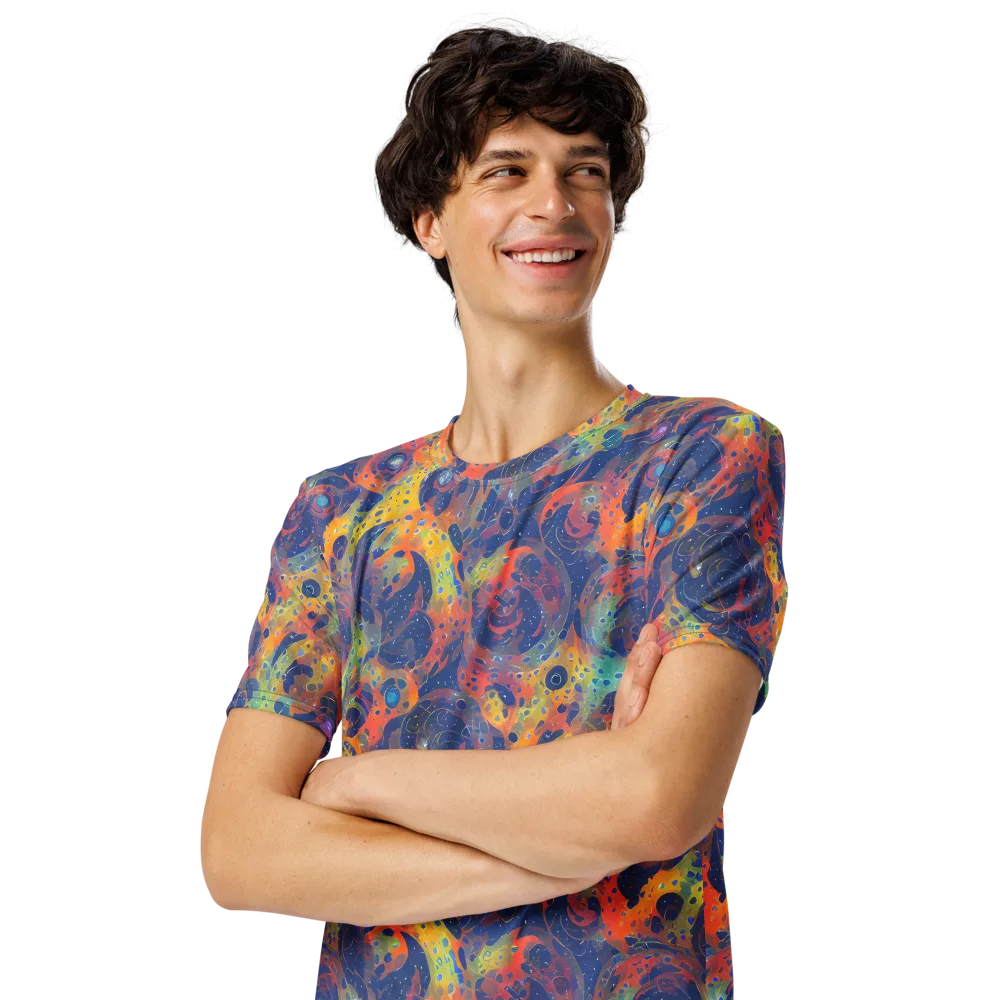Amoeba Aurora on Men's Crew Neck T-Shirt — Left Front