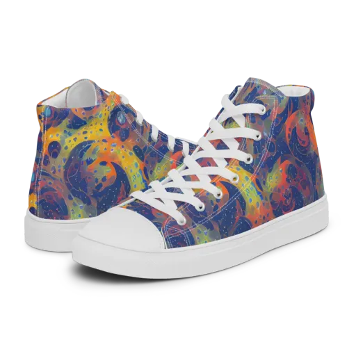 Amoeba Aurora on a Women's High Top Canvas Shoes