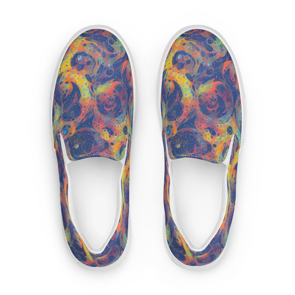 Amoeba Aurora on Men's Slip-On Canvas Shoes — Front