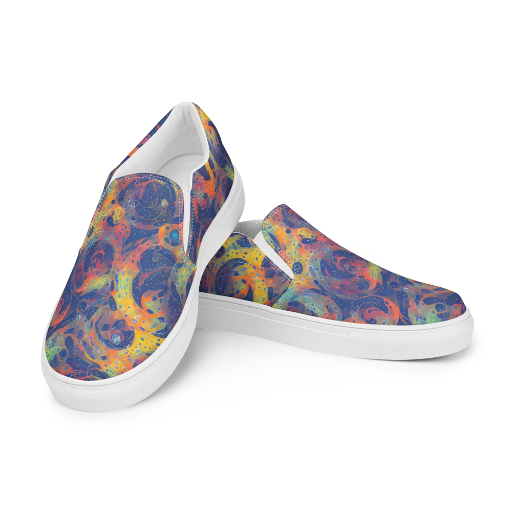 Amoeba Aurora on Men's Slip-On Canvas Shoes — Left Front