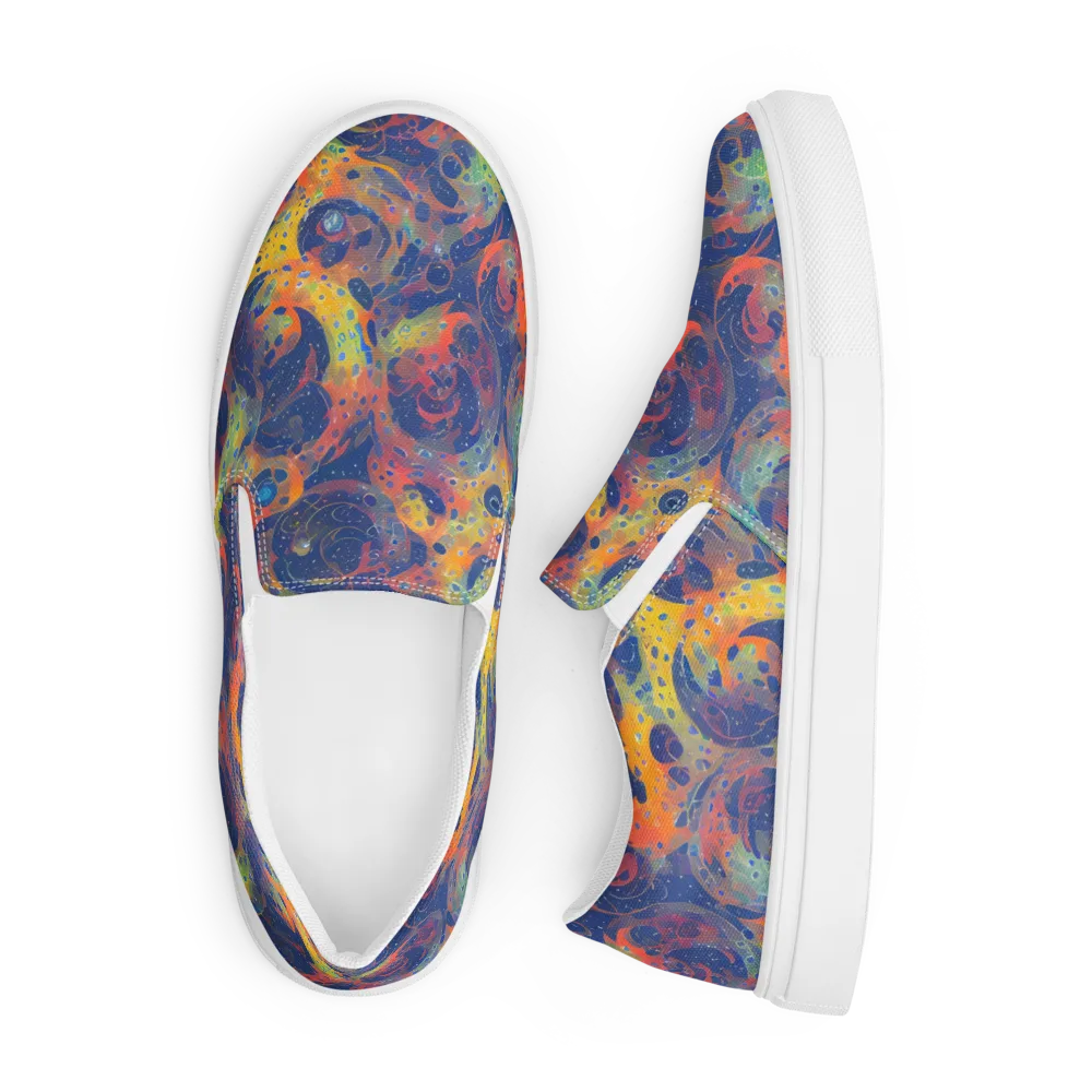 Amoeba Aurora on Men's Slip-On Canvas Shoes — Front