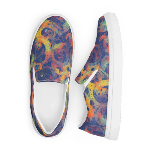 Amoeba Aurora on a Men's Slip-On Canvas Shoes