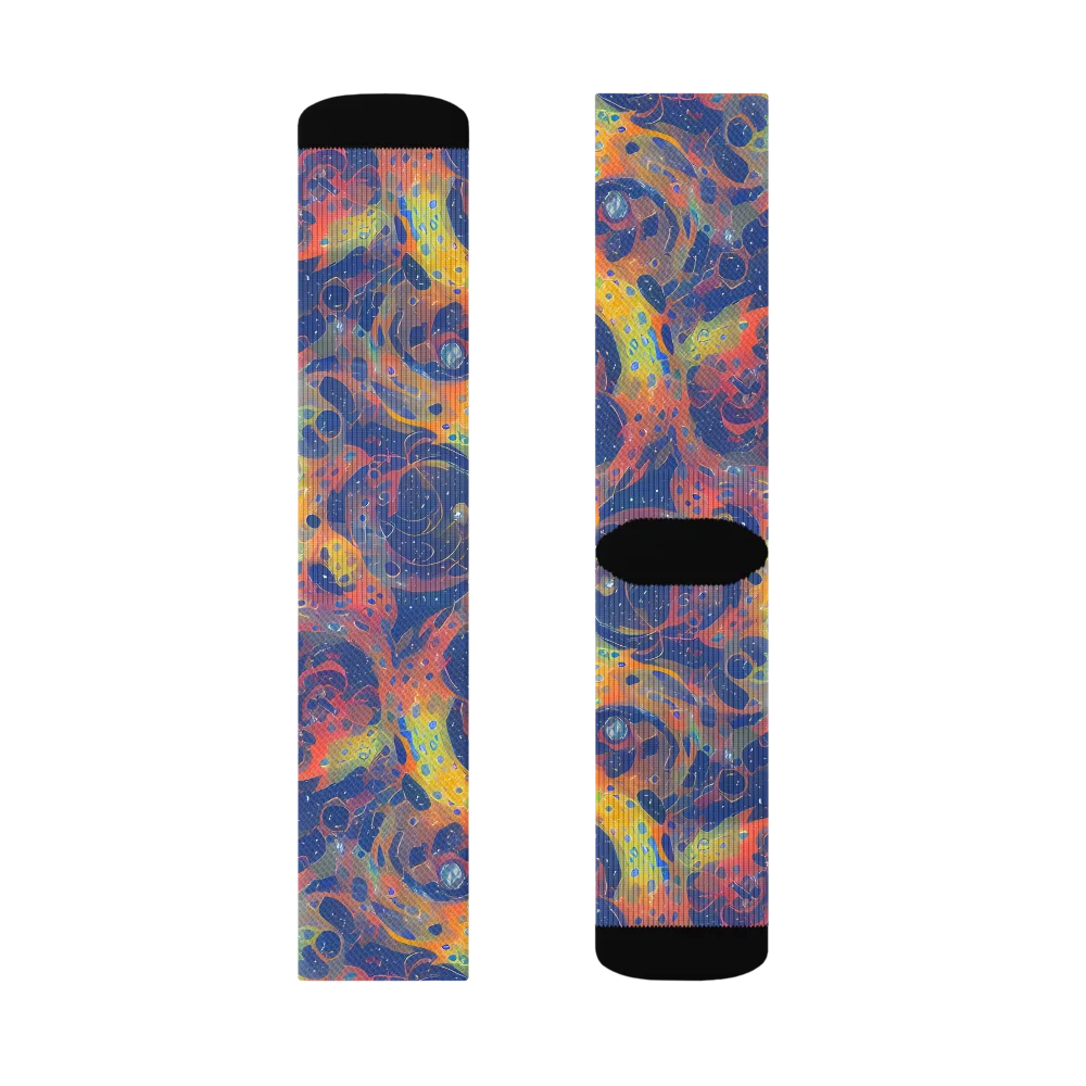 Amoeba Aurora on Socks — Left Sock