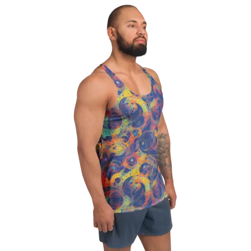 Amoeba Aurora on a Men's Tank Top