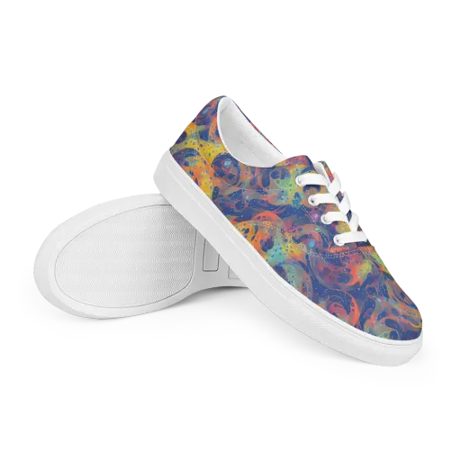Amoeba Aurora on a Men's Lace-Up Canvas Shoes