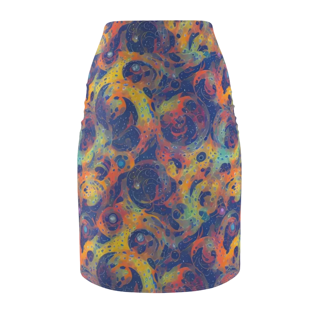 Amoeba Aurora on Pencil Skirt — Back