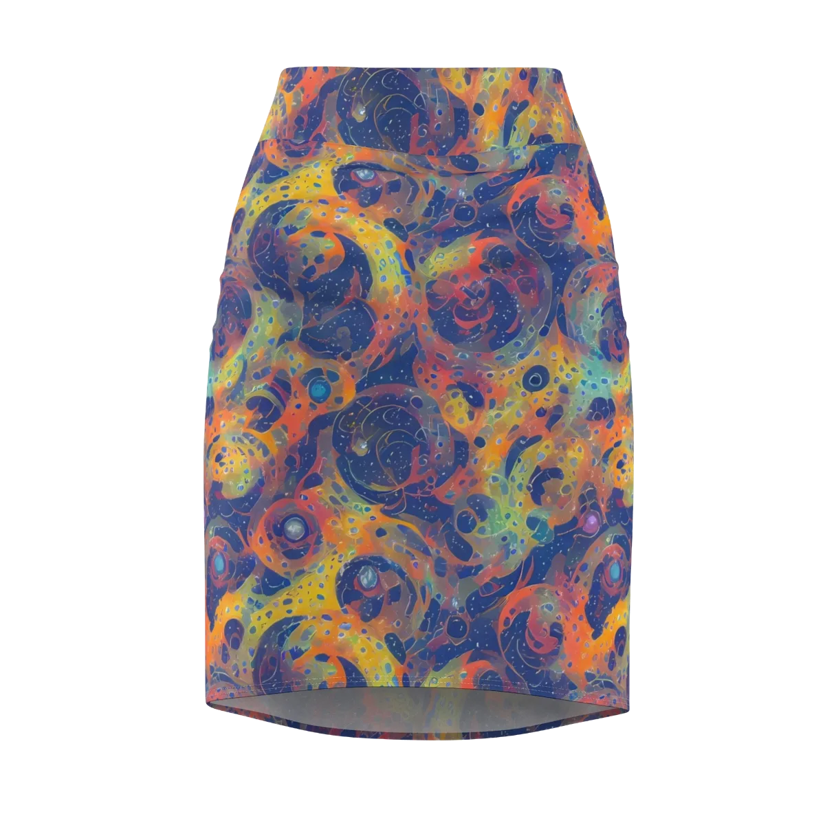 Amoeba Aurora on Pencil Skirt — Front