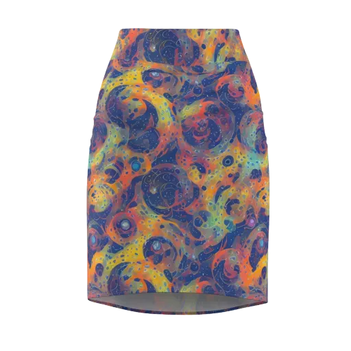 Amoeba Aurora on a Pencil Skirt