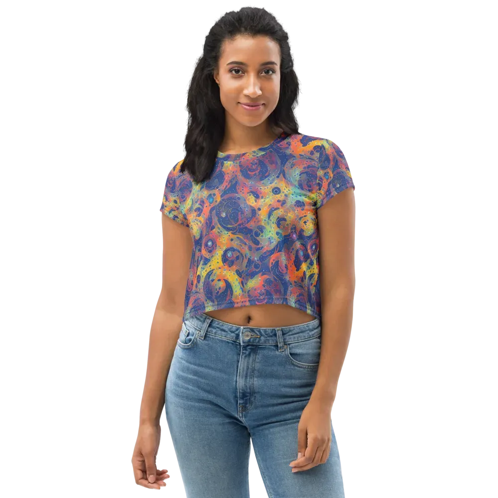 Amoeba Aurora on Crop Tee — Front