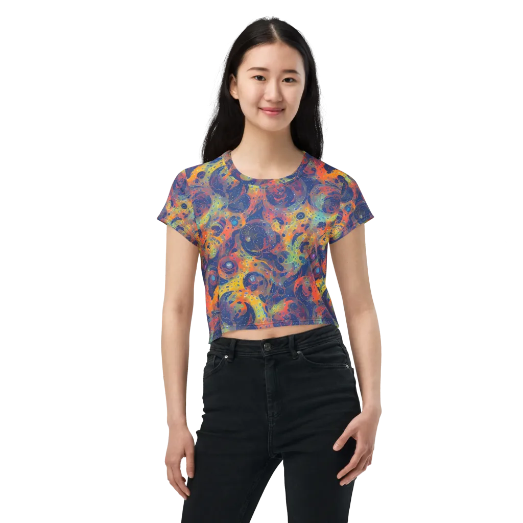 Amoeba Aurora on Crop Tee — Front