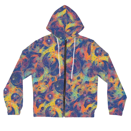 Amoeba Aurora on a Women's Full-Zip Hoodie