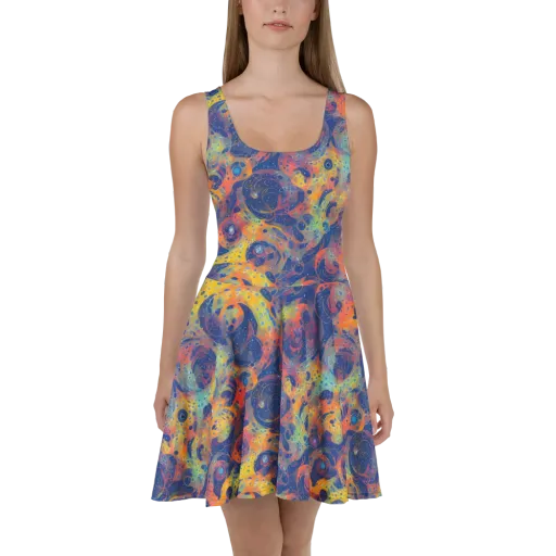 Amoeba Aurora on a Skater Dress