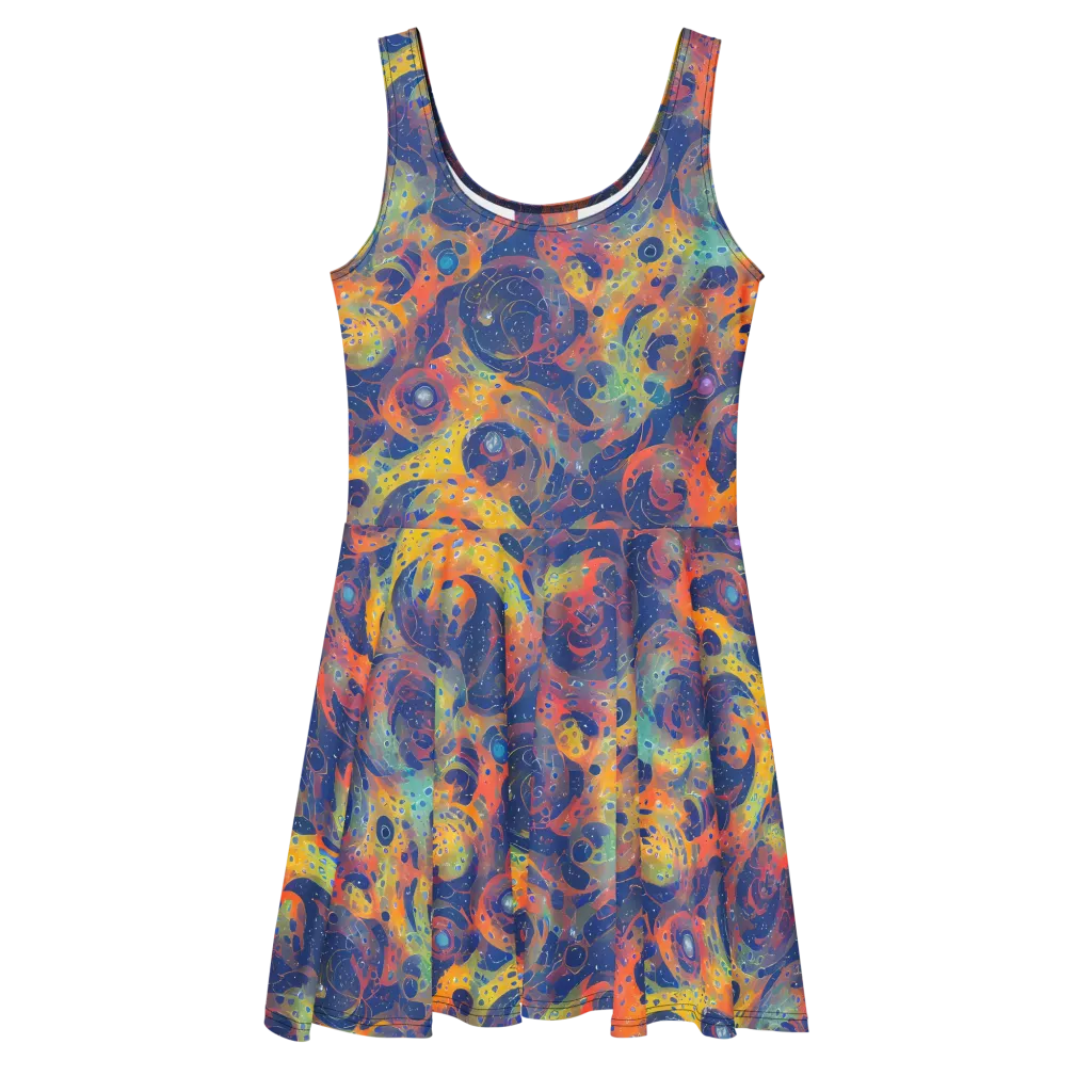 Amoeba Aurora on Skater Dress — Front