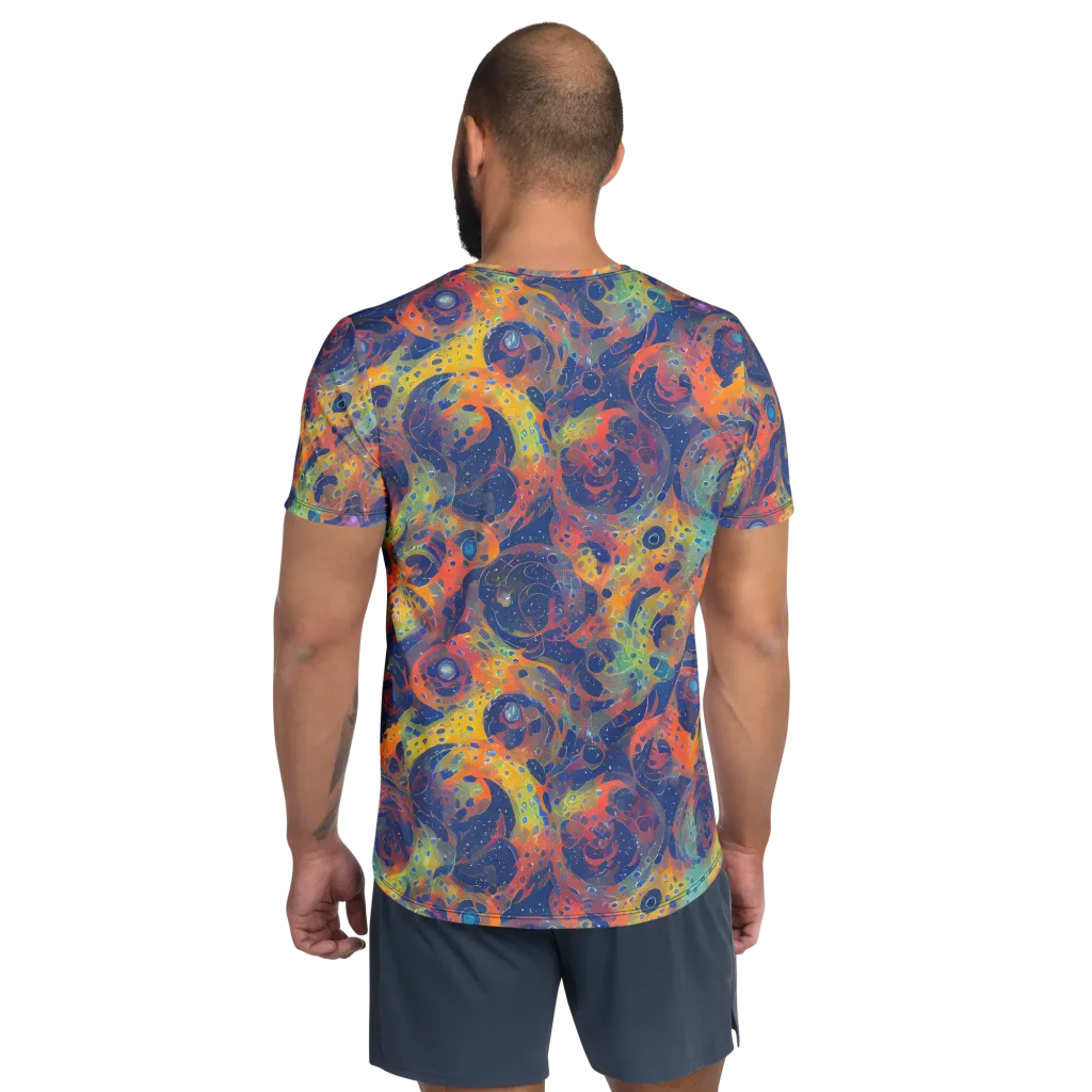 Amoeba Aurora on Men's Athletic T-Shirt — Back