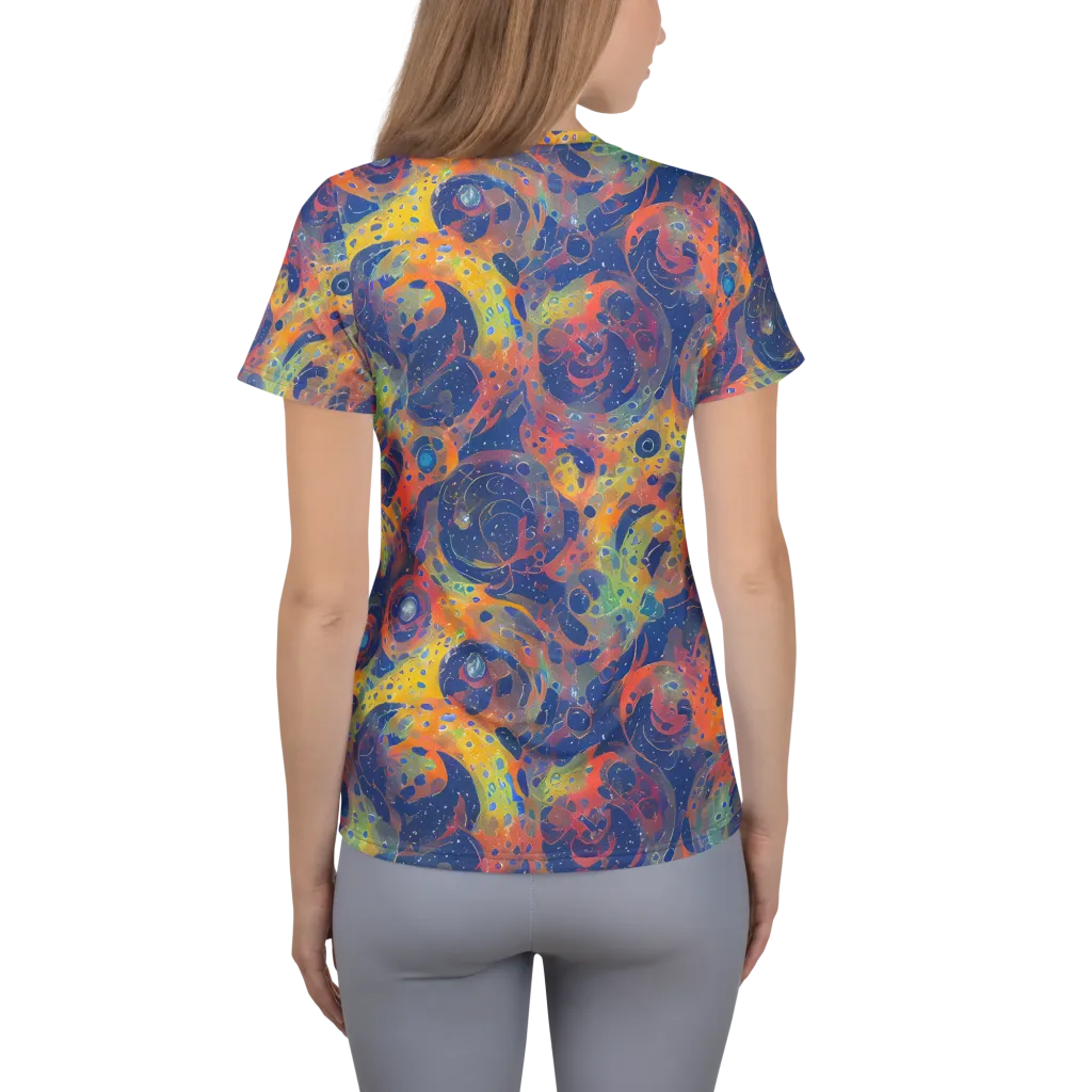 Amoeba Aurora on Women's Athletic T-Shirt — Back