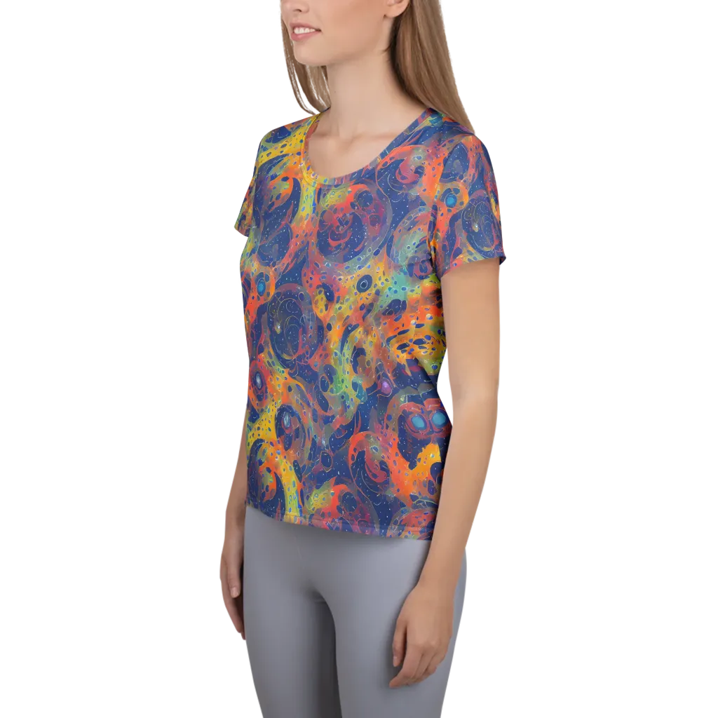 Amoeba Aurora on Women's Athletic T-Shirt — Left