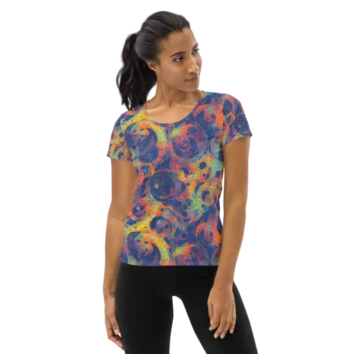 Amoeba Aurora on a Women's Athletic T-Shirt