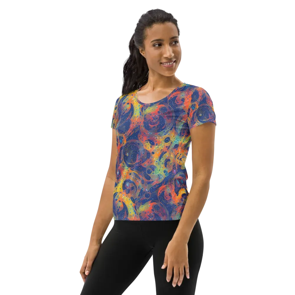 Amoeba Aurora on Women's Athletic T-Shirt — Left
