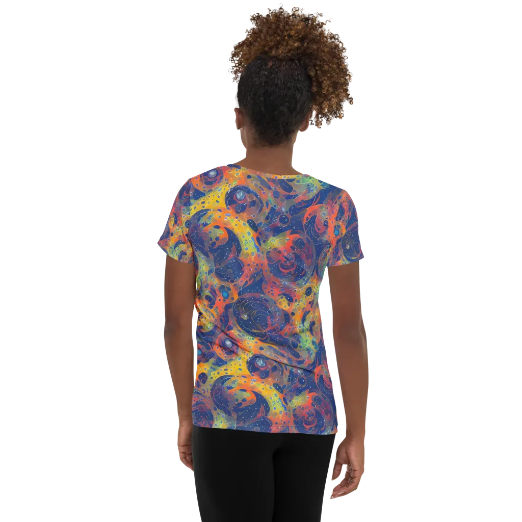 Amoeba Aurora on Women's Athletic T-Shirt — Back