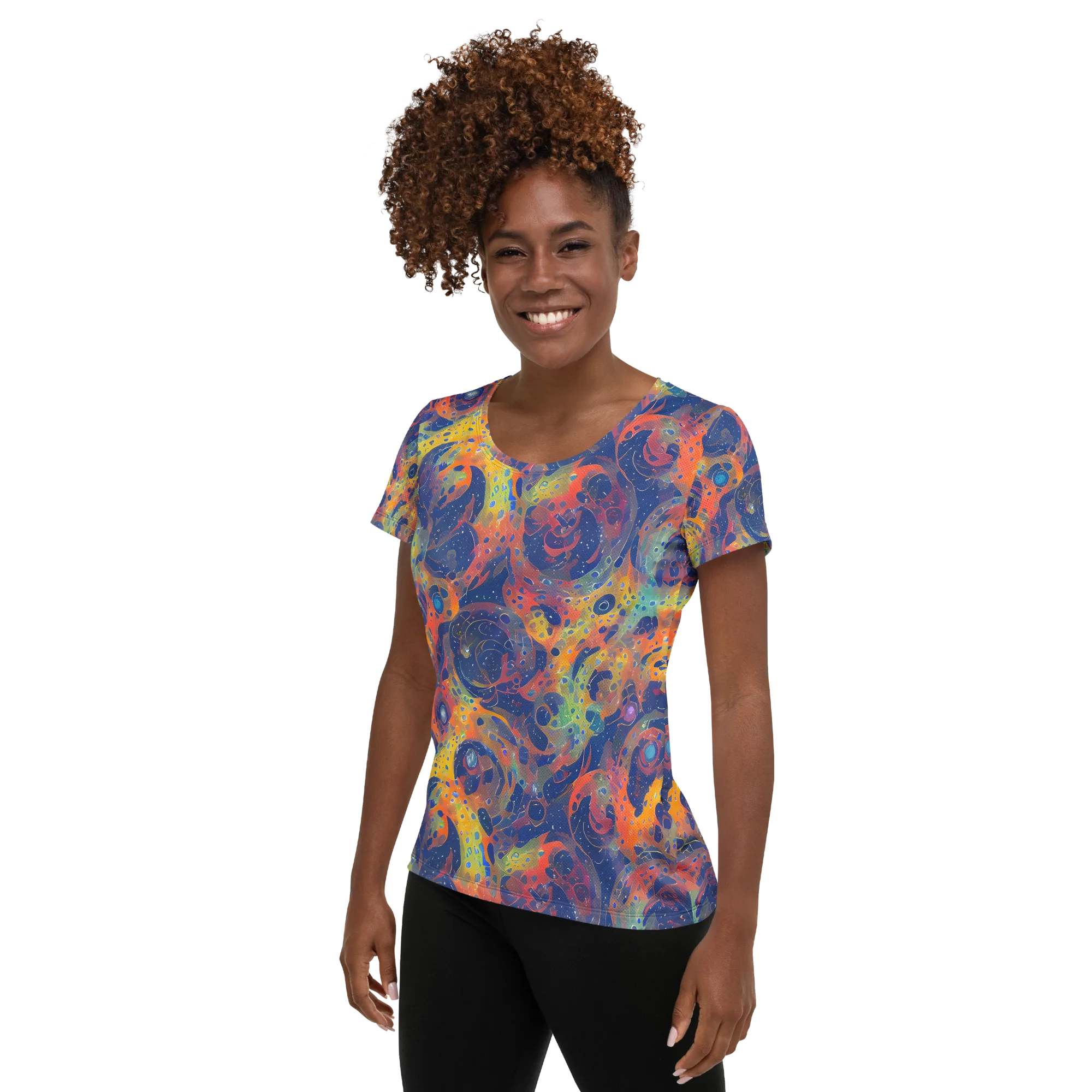 Amoeba Aurora on Women's Athletic T-Shirt — Left