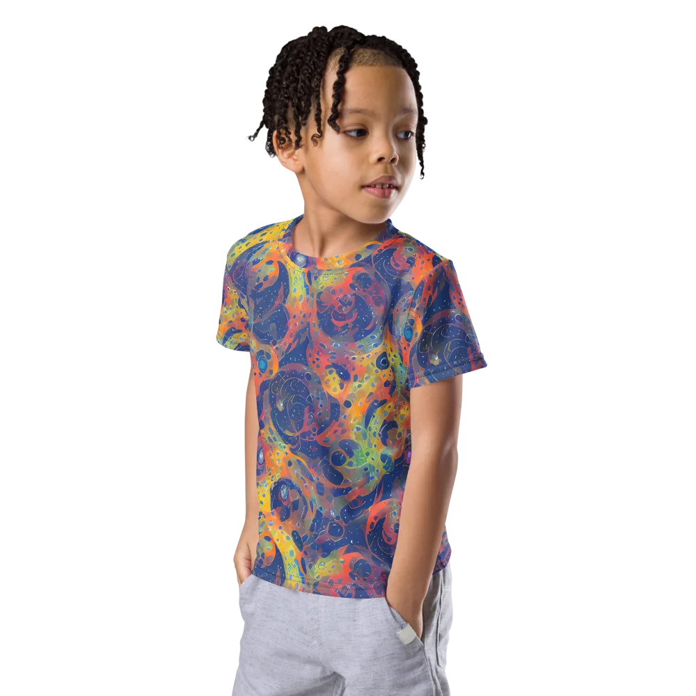 Amoeba Aurora on Kids Crew Neck T-Shirt — Left Front