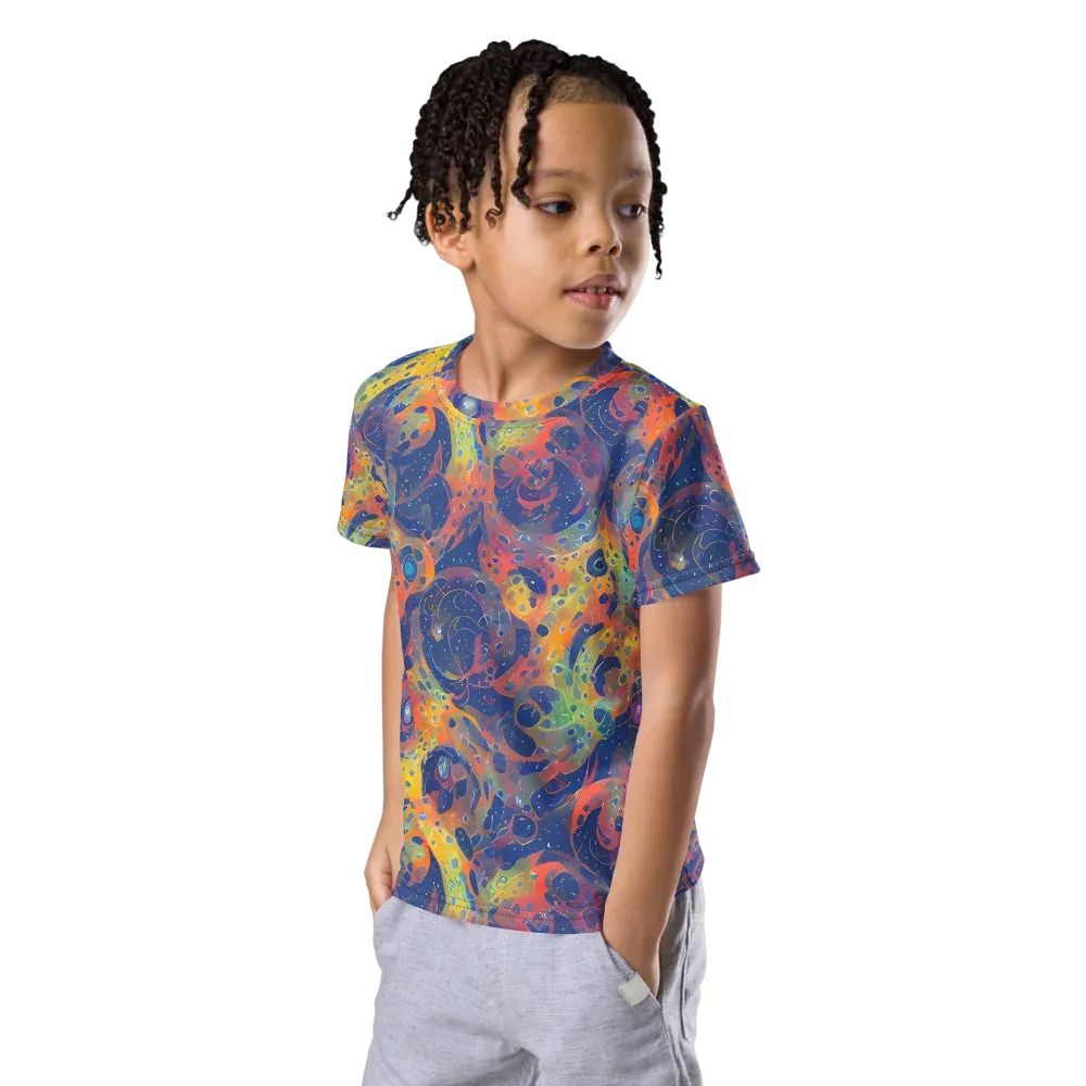 Amoeba Aurora on Kids Crew Neck T-Shirt — Left Front