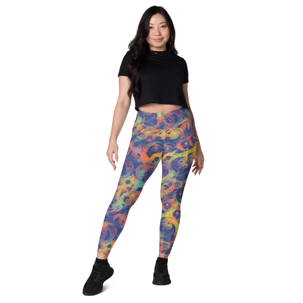 Amoeba Aurora on Leggings with Pockets — Front