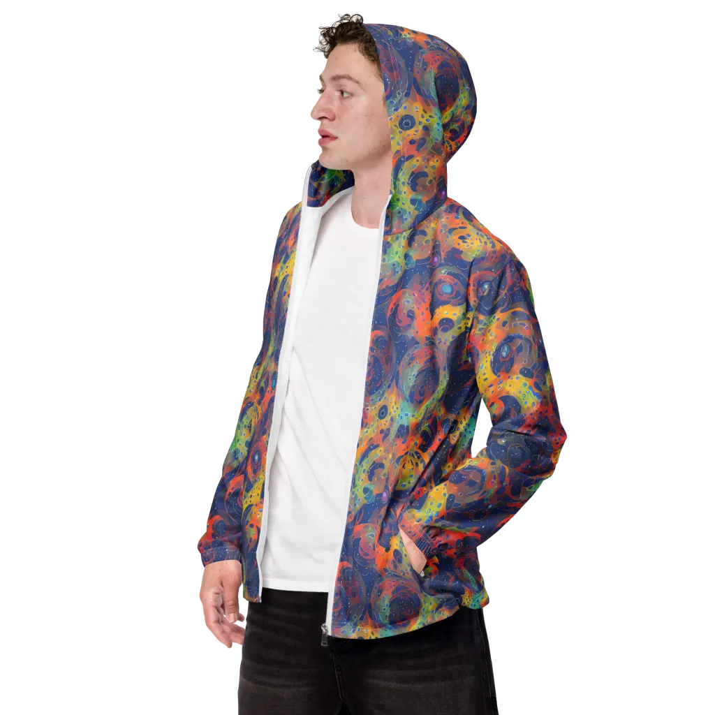 Amoeba Aurora on Men's Windbreaker — Left Front