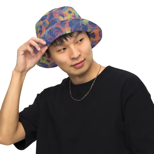 Amoeba Aurora on a Reversible Bucket Hat