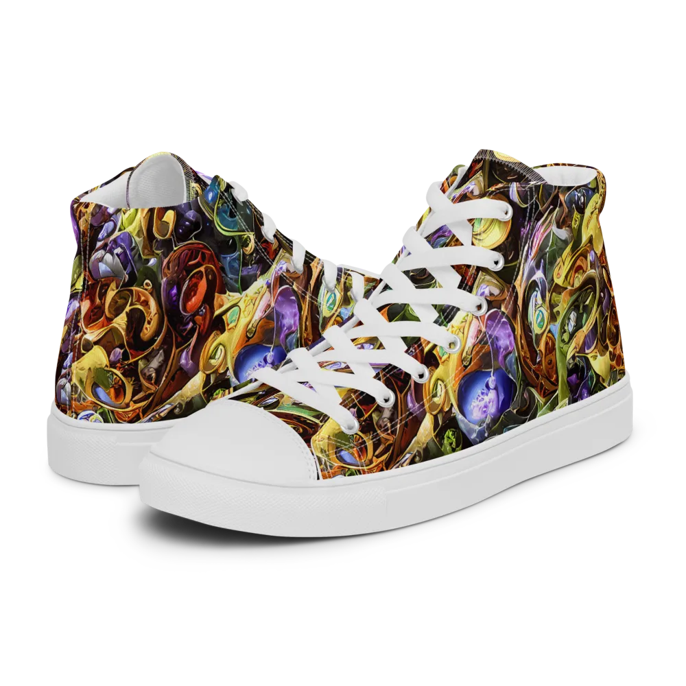 Chromatic Alchemy on Men's High Top Canvas Shoes — Left