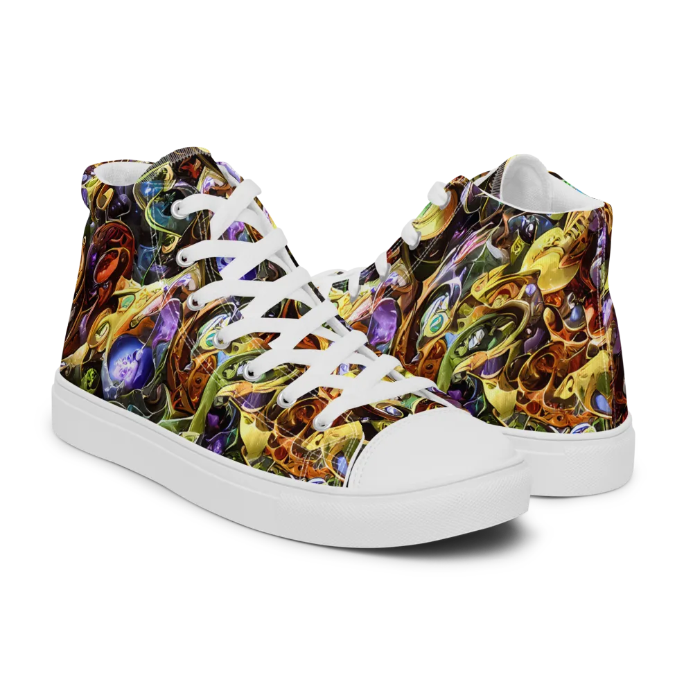 Chromatic Alchemy on Men's High Top Canvas Shoes — Right