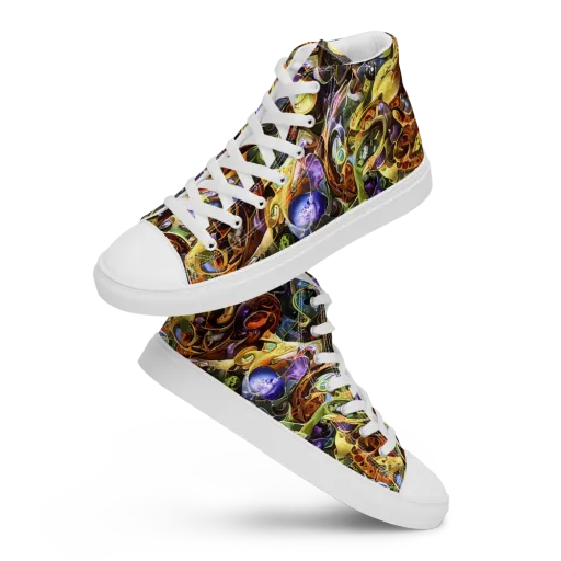 Chromatic Alchemy on a Men's High Top Canvas Shoes