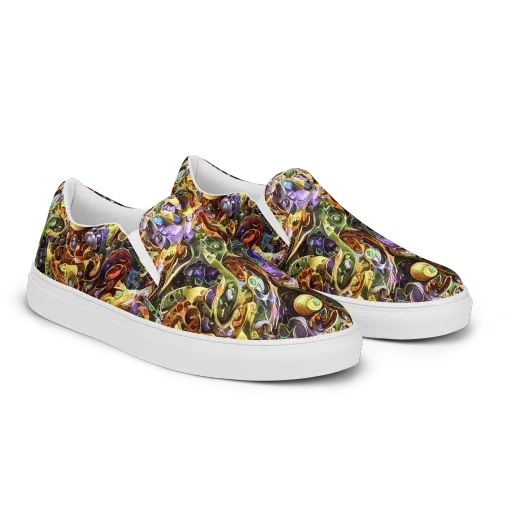 Chromatic Alchemy on a Women's Slip-On Canvas Shoes