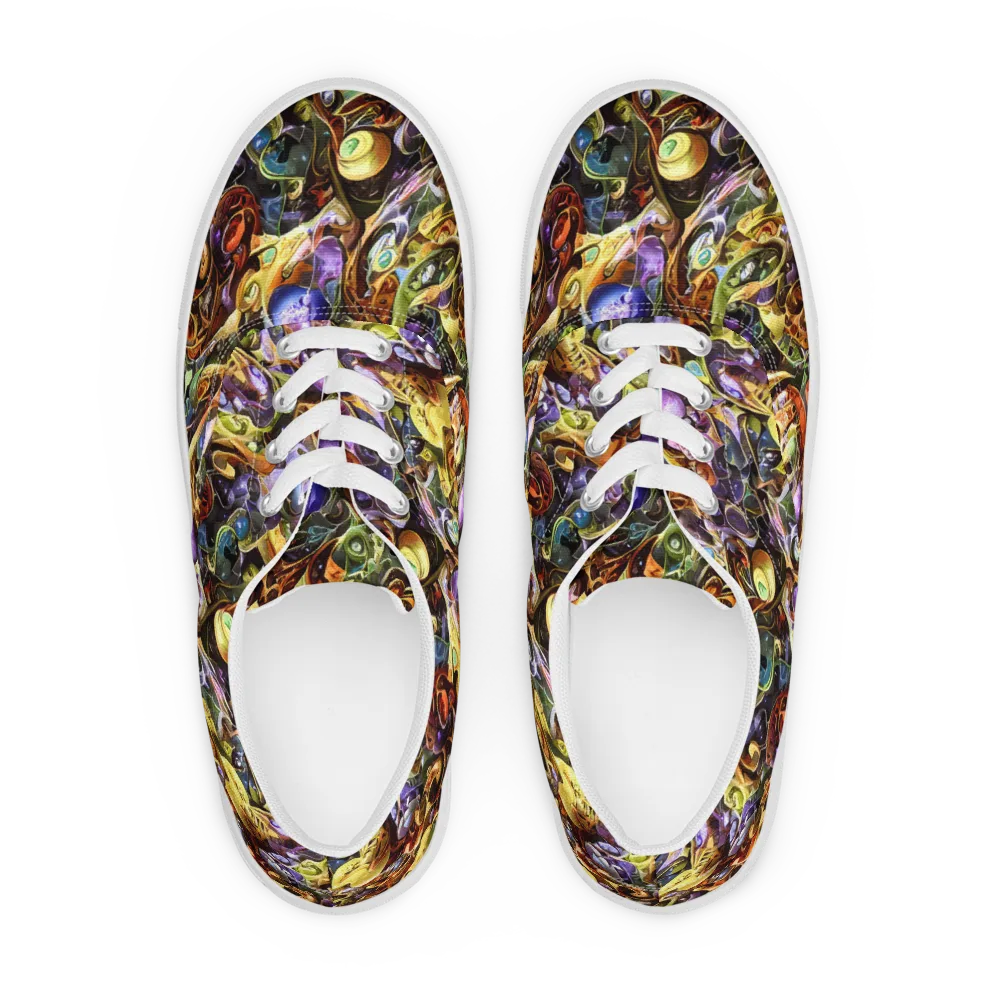 Chromatic Alchemy on Men's Lace-Up Canvas Shoes — Front