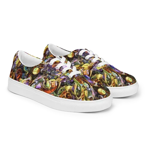 Chromatic Alchemy on a Men's Lace-Up Canvas Shoes