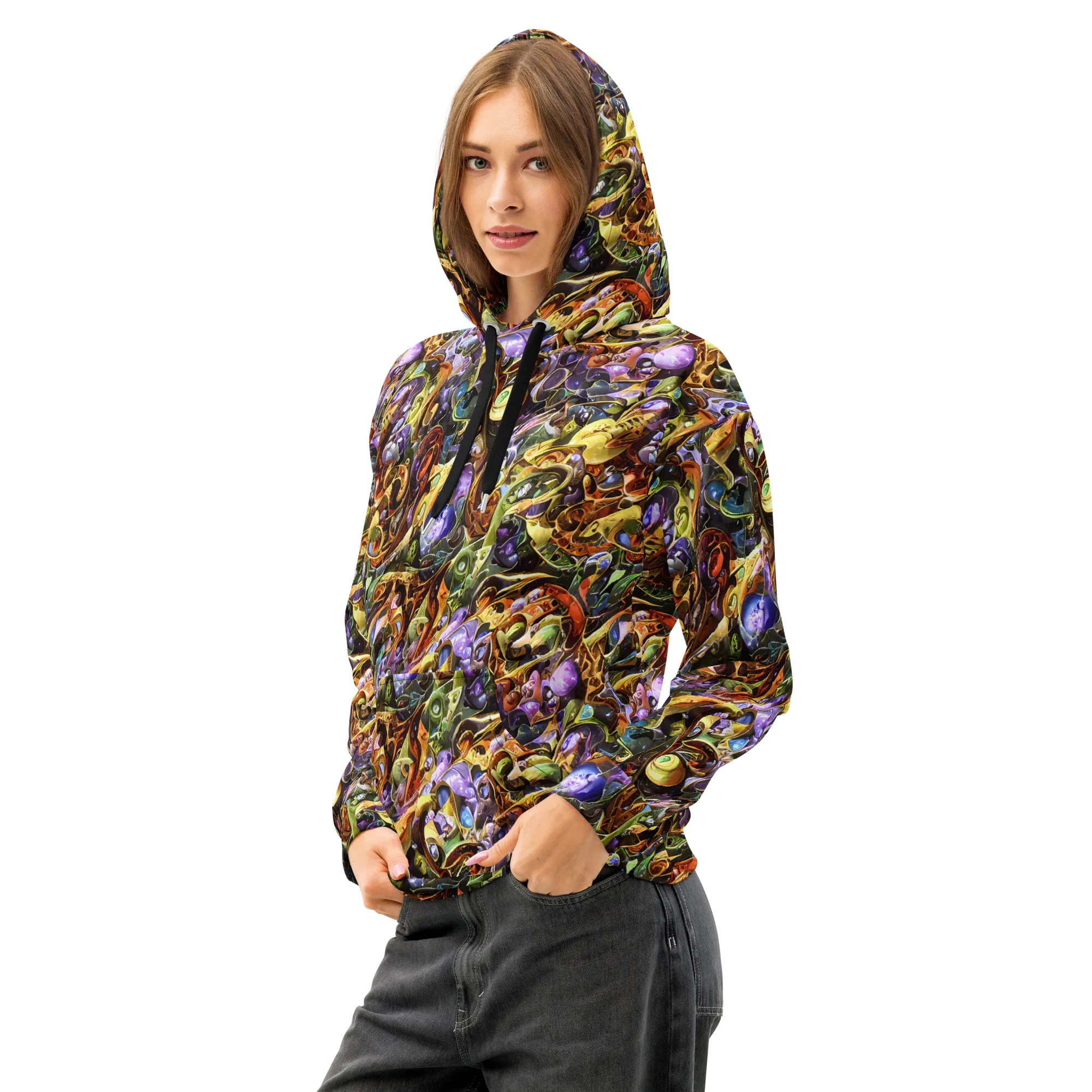 Chromatic Alchemy on Cotton Hoodie — Left Front
