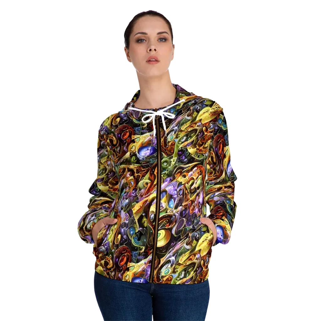 Chromatic Alchemy on Women's Full-Zip Hoodie — Front On Person