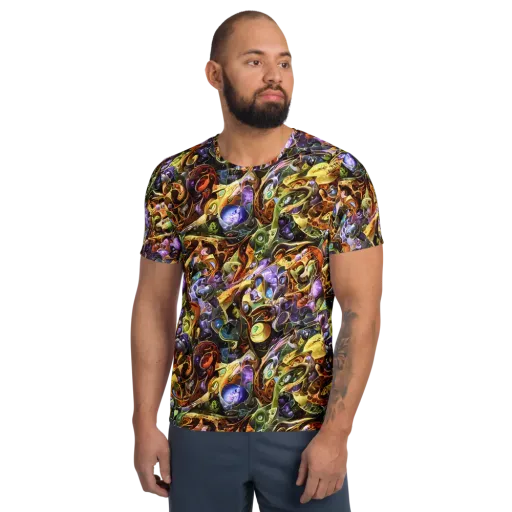 Chromatic Alchemy on a Men's Athletic T-Shirt