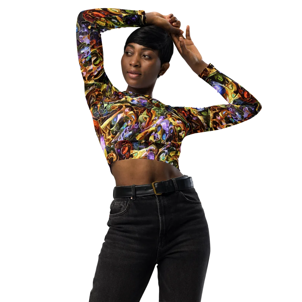 Chromatic Alchemy on Long Sleeve Crop Top — Front