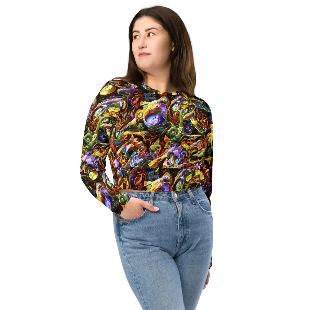 Chromatic Alchemy on Long Sleeve Crop Top — Front