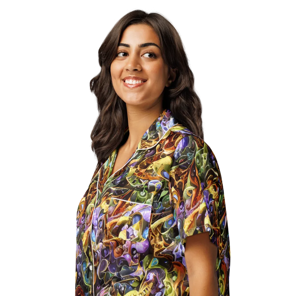 Chromatic Alchemy on Women's Short Sleeve Pajama Top — Left Front