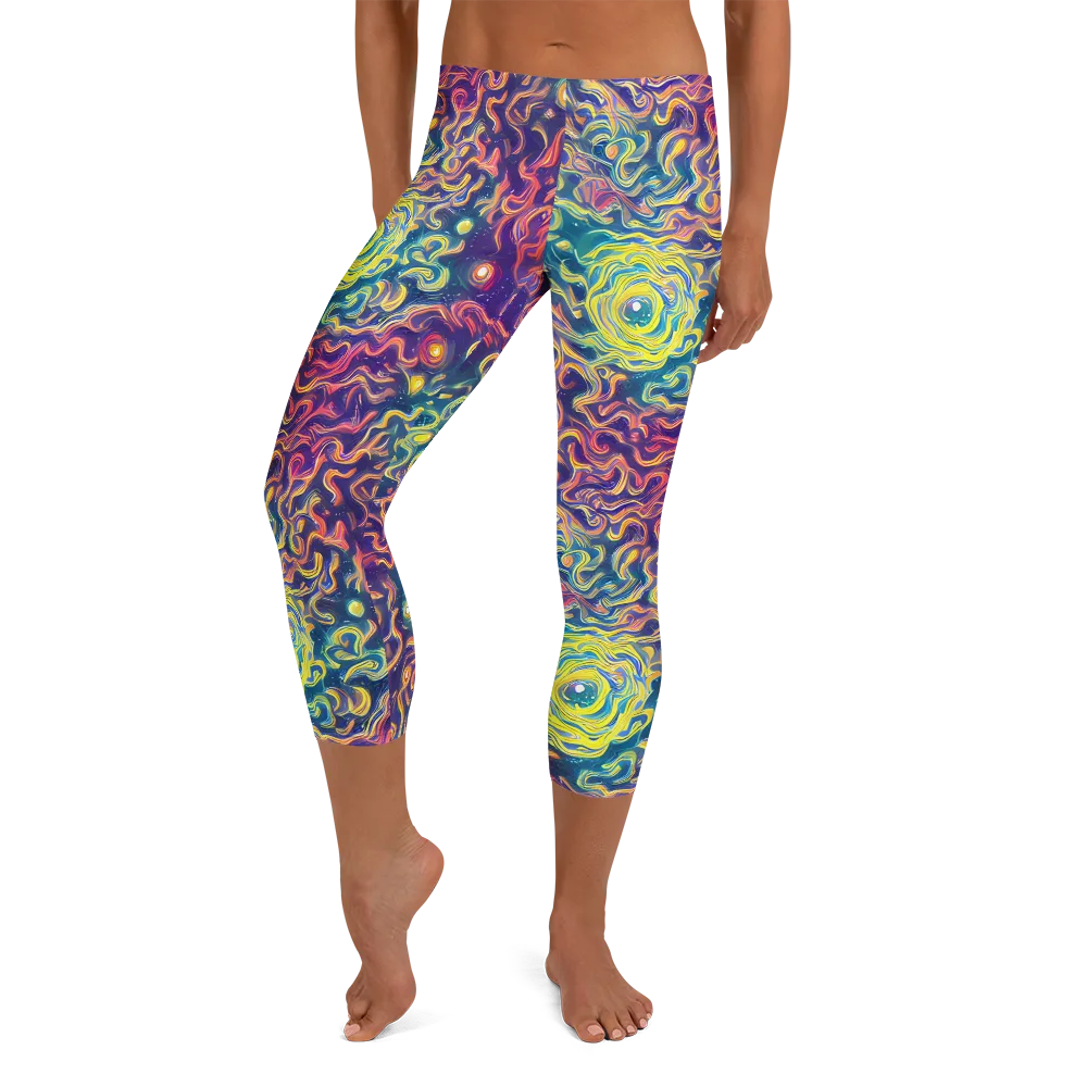 Dreamfire Current on Capri Leggings — Front