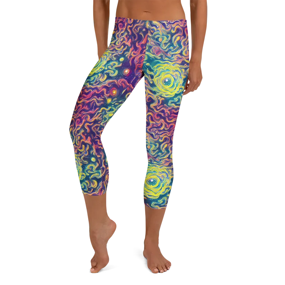 Dreamfire Current on Capri Leggings — Front