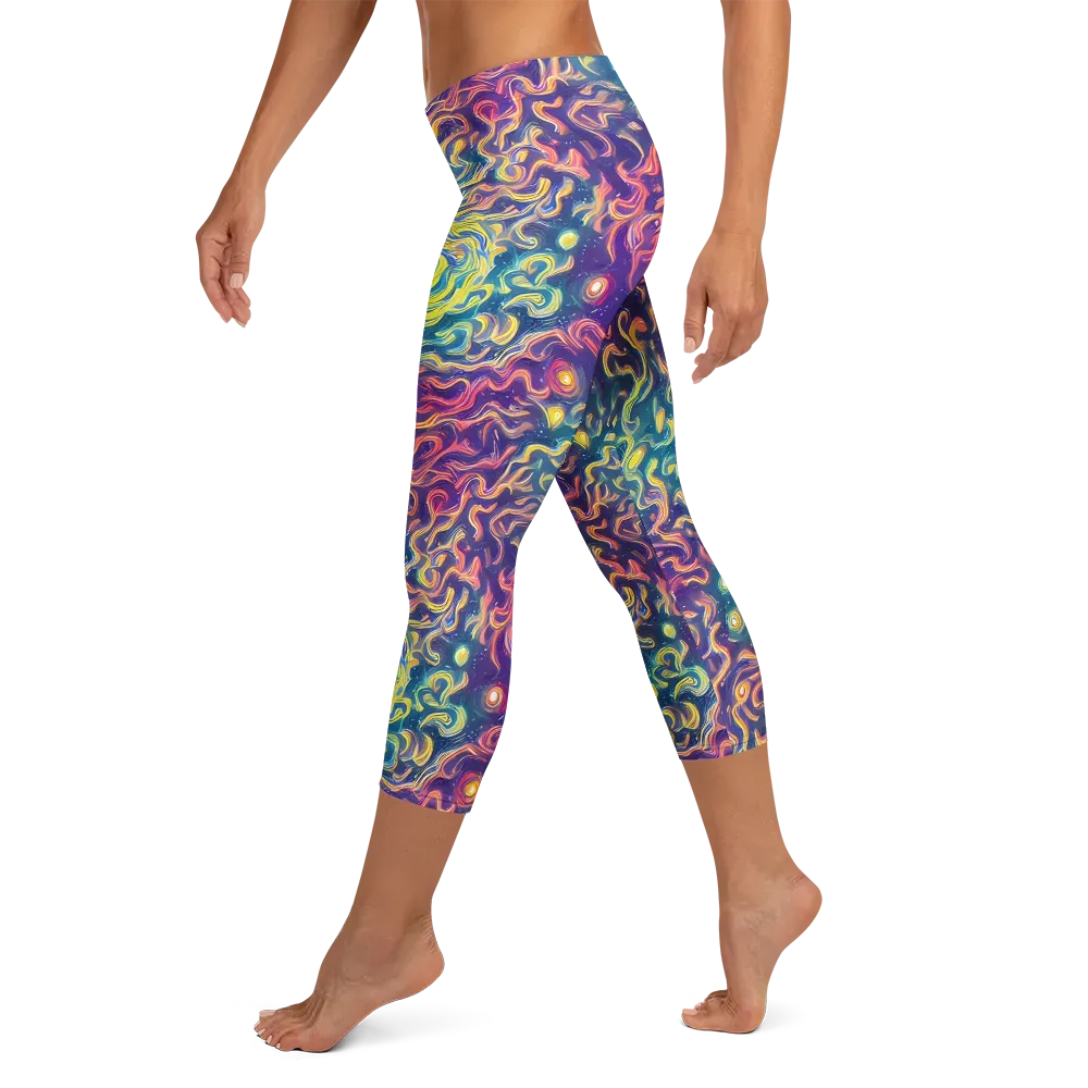 Dreamfire Current on Capri Leggings — Left