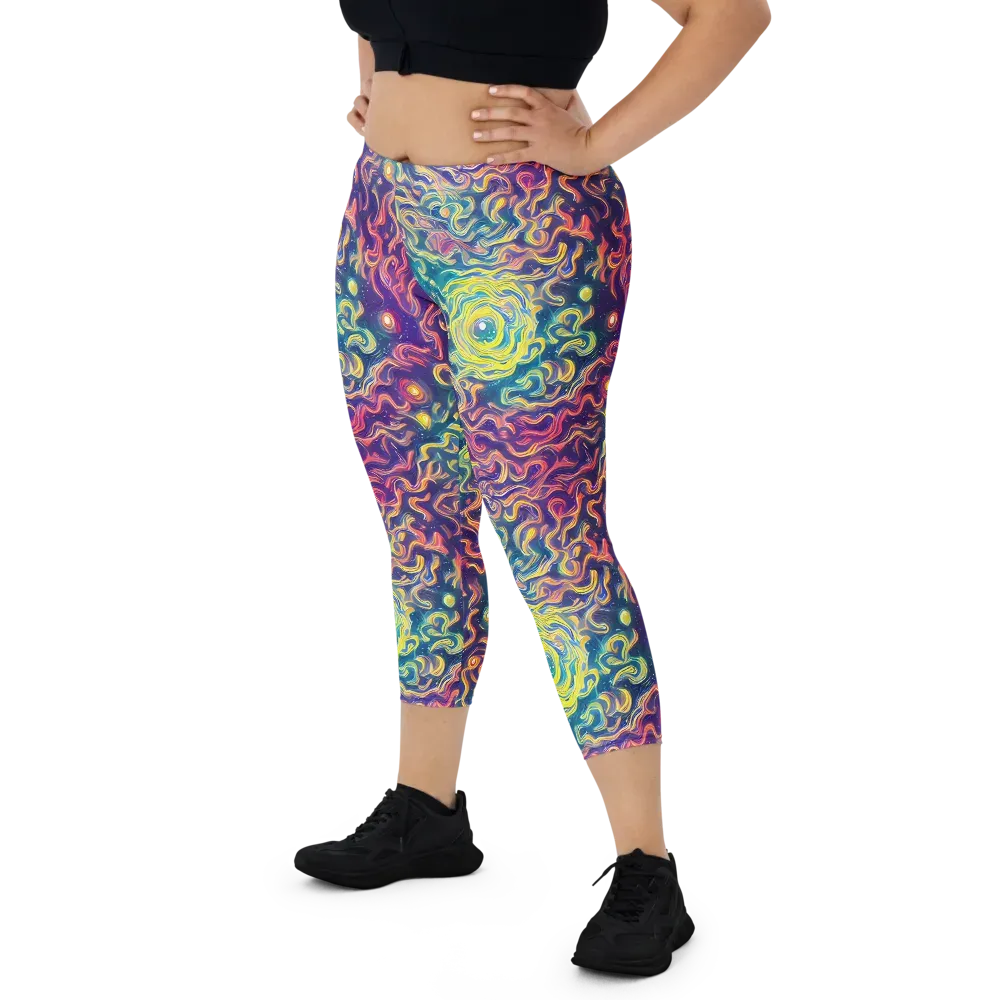 Dreamfire Current on Capri Leggings — Front