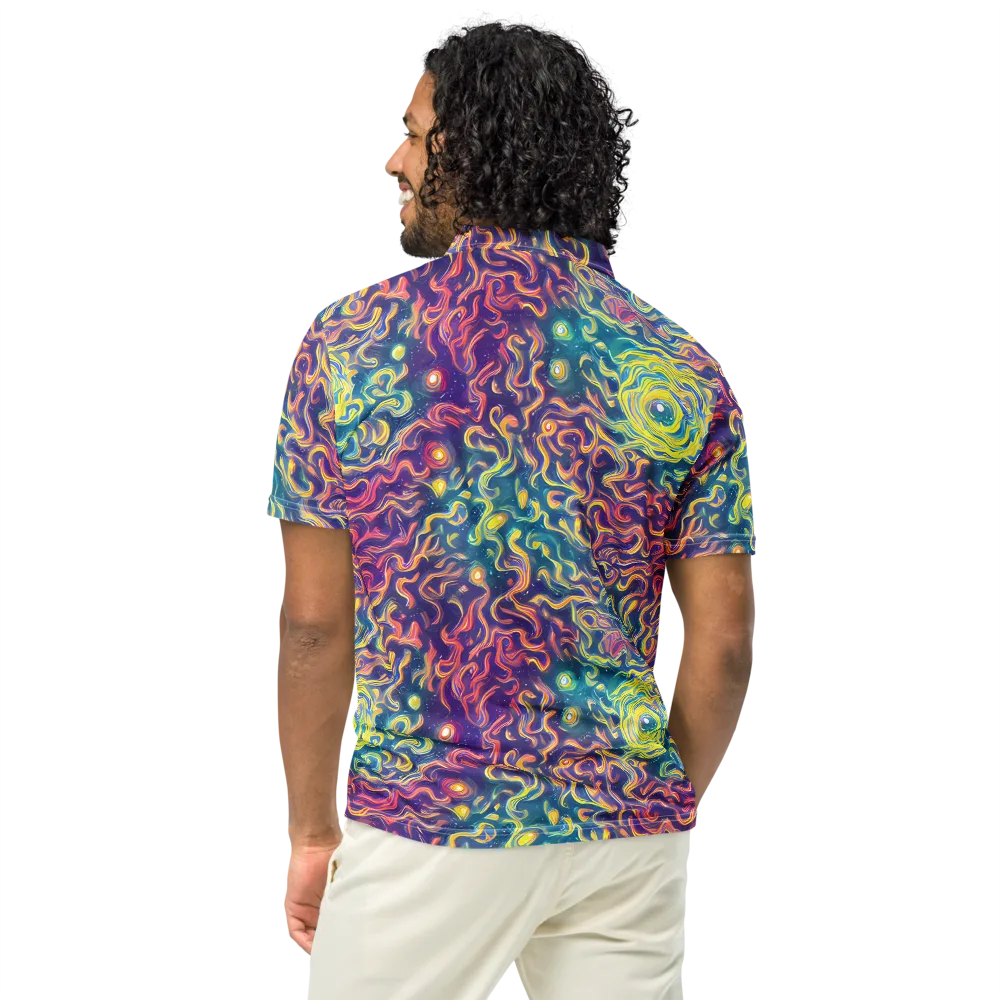 Dreamfire Current on Men's Slim Fit Polo Shirt — Back