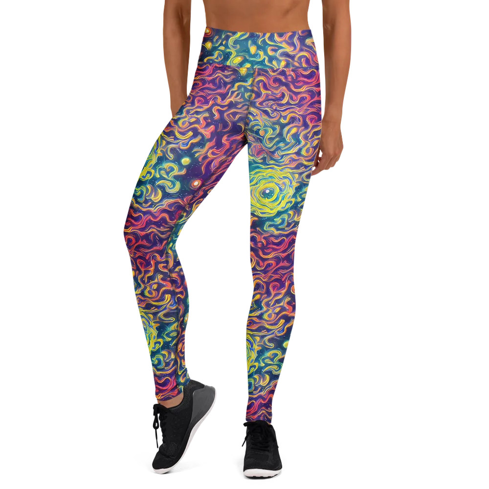 Dreamfire Current on Yoga Leggings — Front