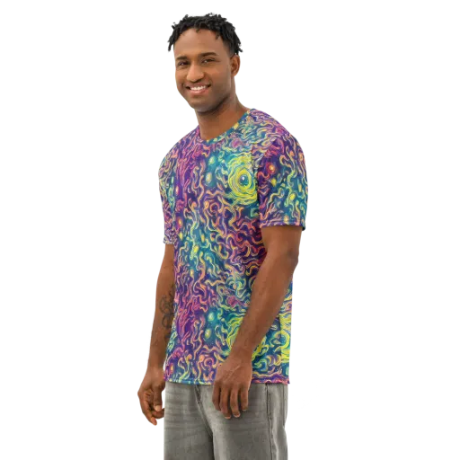 Dreamfire Current on a Men's Cotton Crew Neck T-Shirt