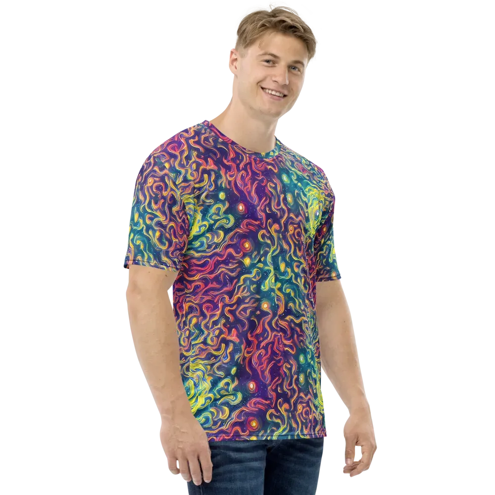 Dreamfire Current on Men's Crew Neck T-Shirt — Right