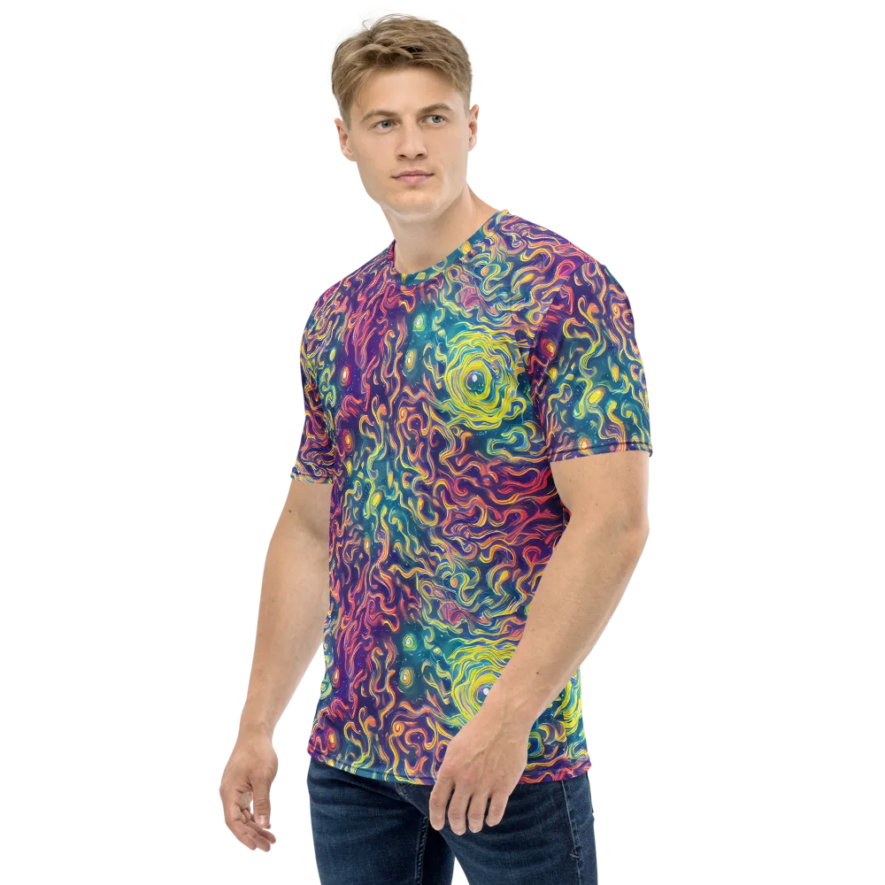 Dreamfire Current on Men's Crew Neck T-Shirt — Left